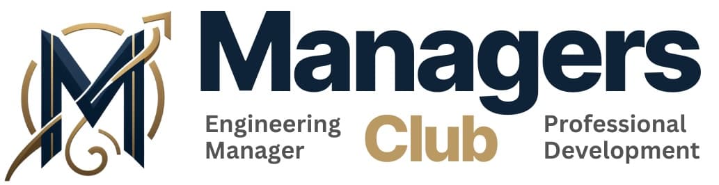 The Managers Club logo - a shield with a blue and gold color scheme, featuring a stylized letter M in the center.